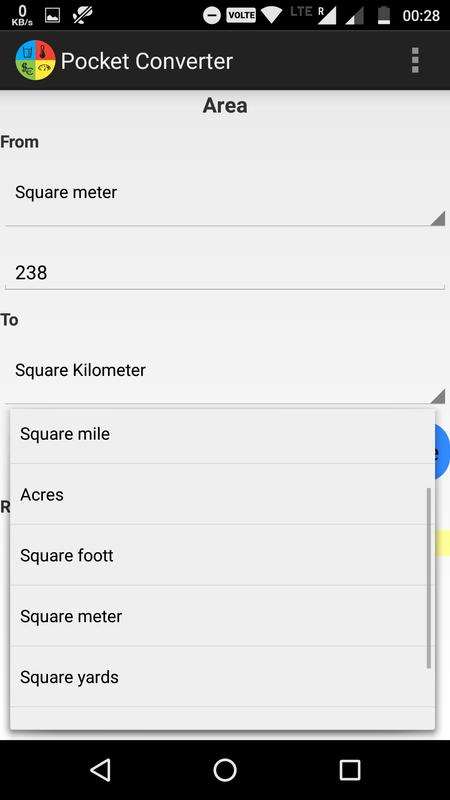 Pocket converter for android phone